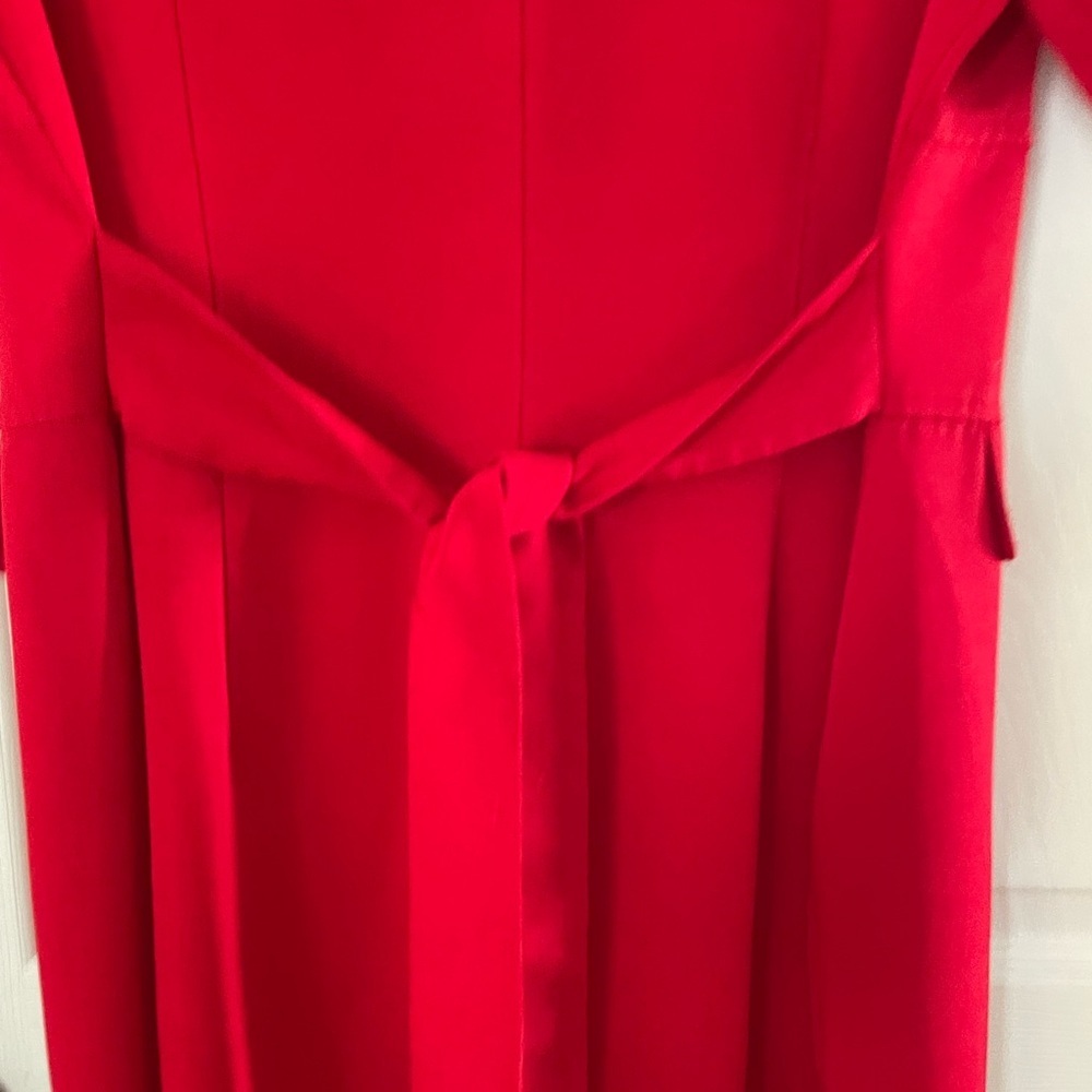 Vintage Julian Taylor Vibrant Red Button-Front ShortSleeve Midi Dress - Picture 6 of 6
